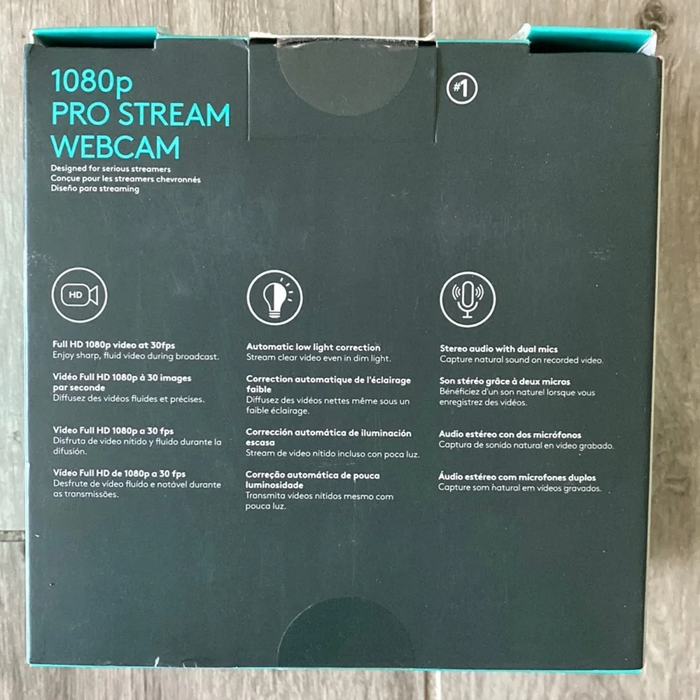 BRAND NEW Logitech 1080p Pro Stream Webcam for HD Video Streaming and Recording